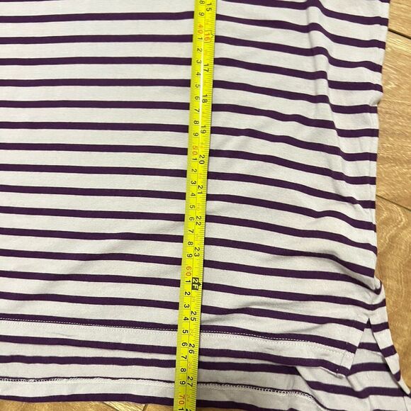 Pendleton Long Sleeve Tunic Shirt Size XL Gray Purple Striped Mock Preppy Relax - Picture 7 of 7